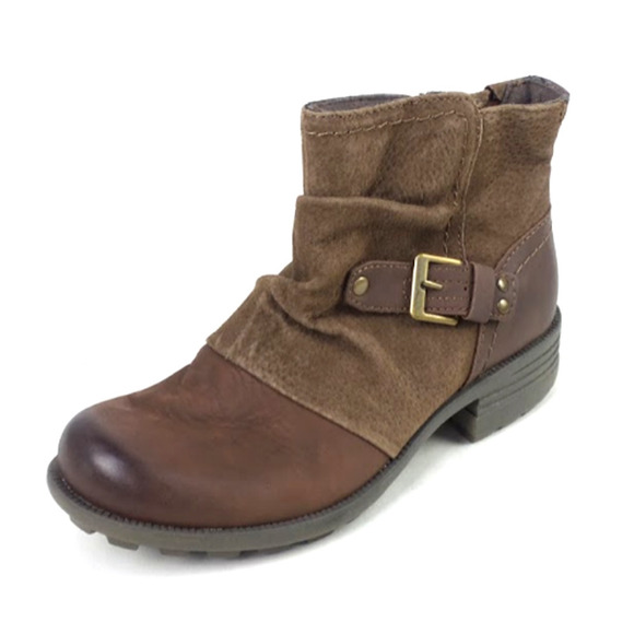Earth Origins Leather & Suede Ankle Boots Phoenix Bark - Medium - Picture 1 of 4